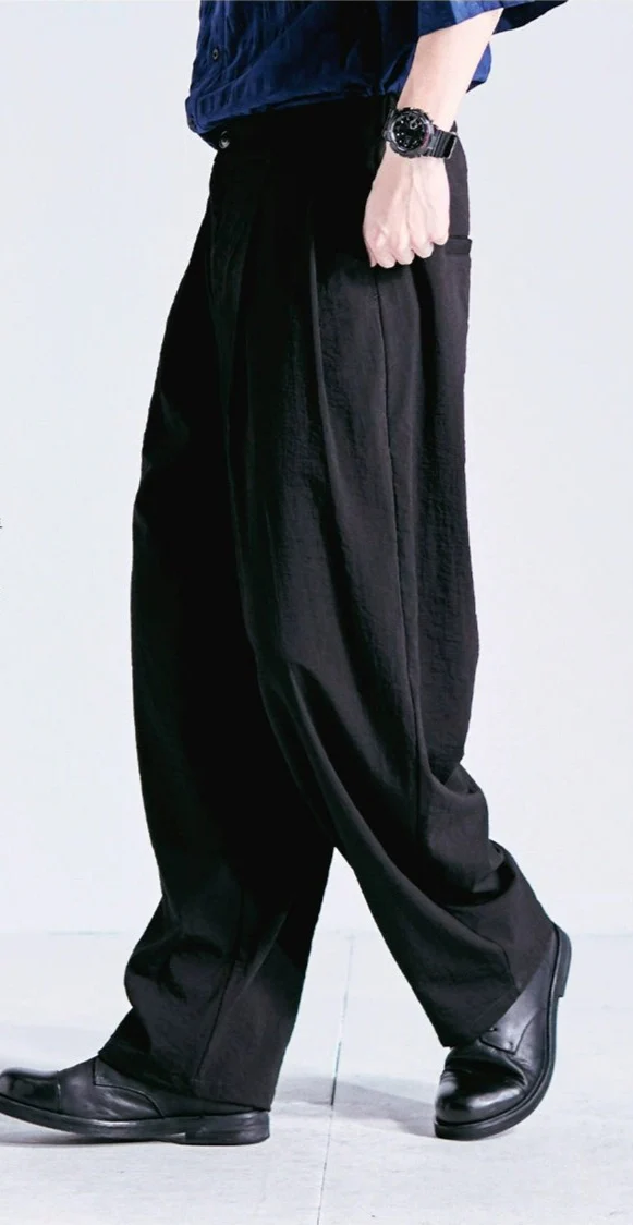 Linen Wide Leg Trousers with Pockets - Image 9