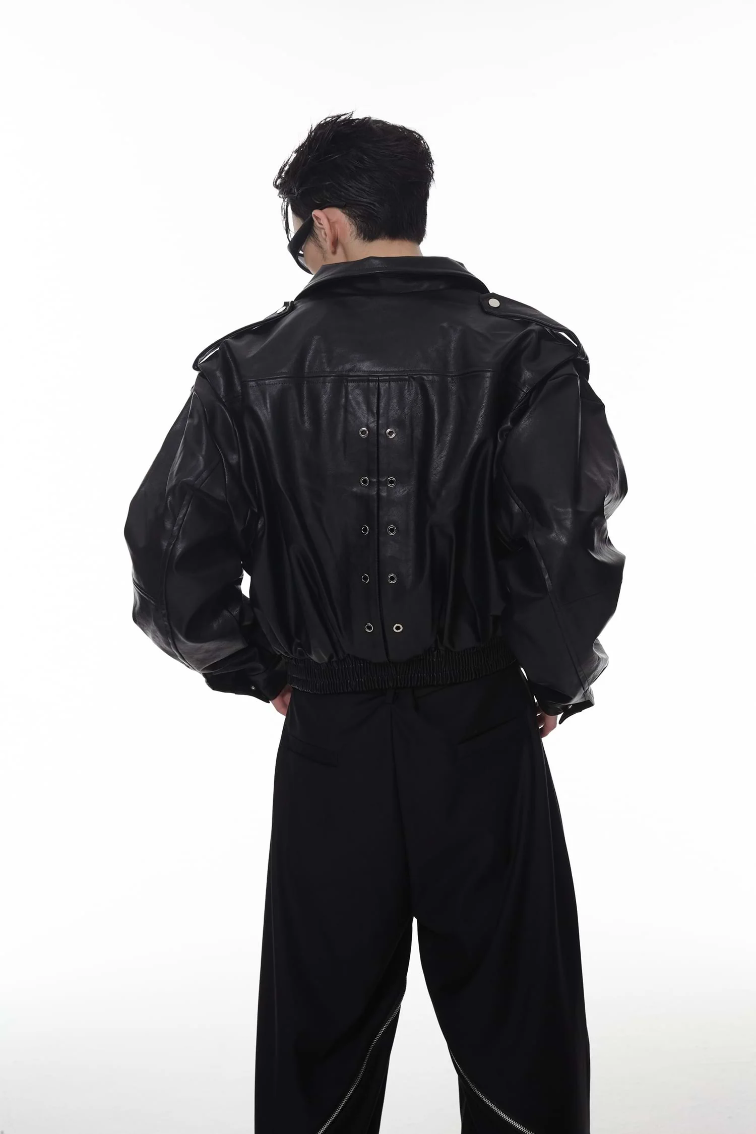 Mid-Crop Faux Leather Jacket - Image 7