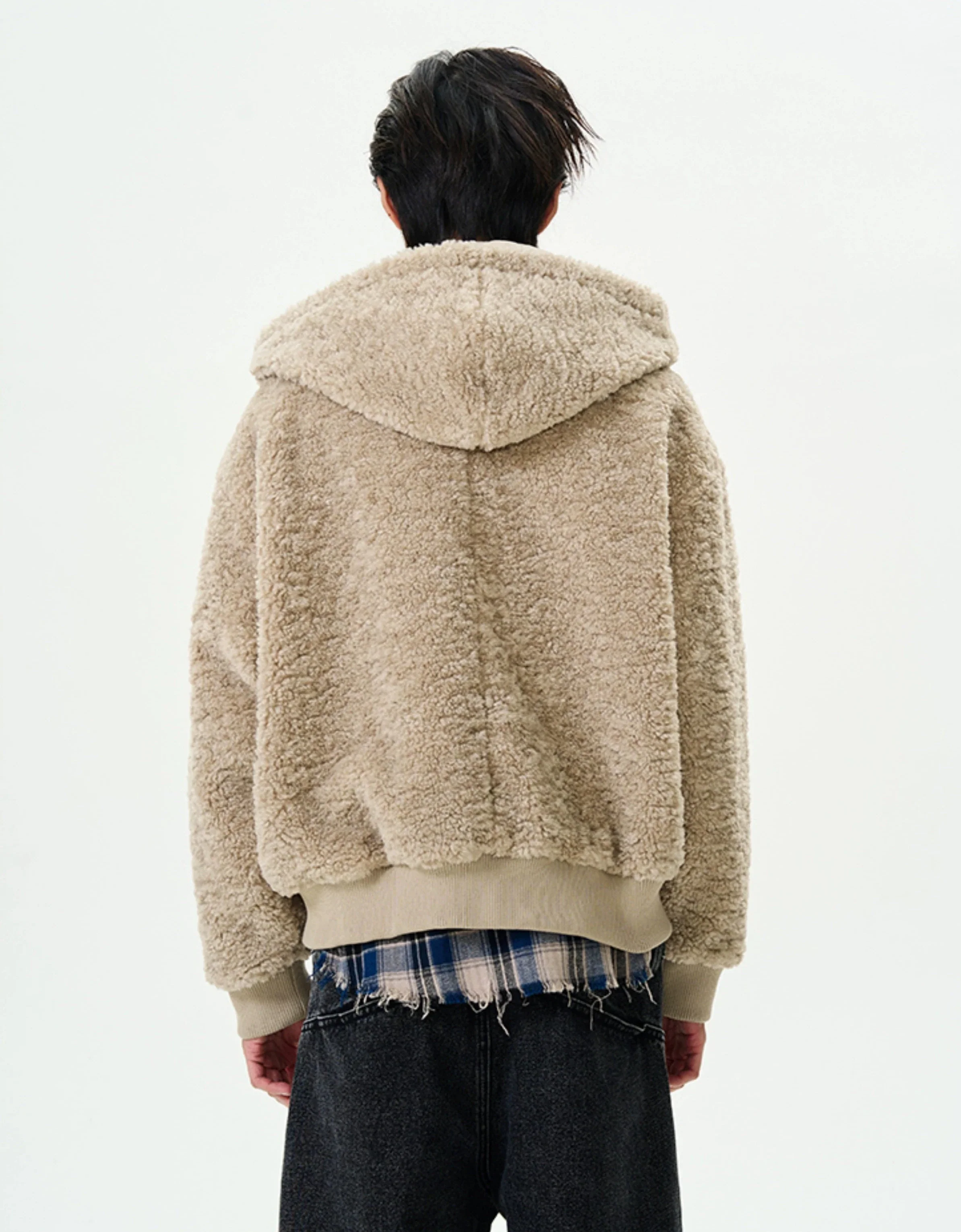 Mid-Crop Sherpa Hooded Zip Jacket - Image 3