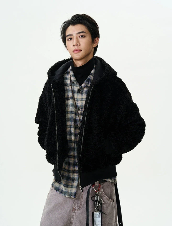 Mid-Crop Sherpa Hooded Zip Jacket - Image 6