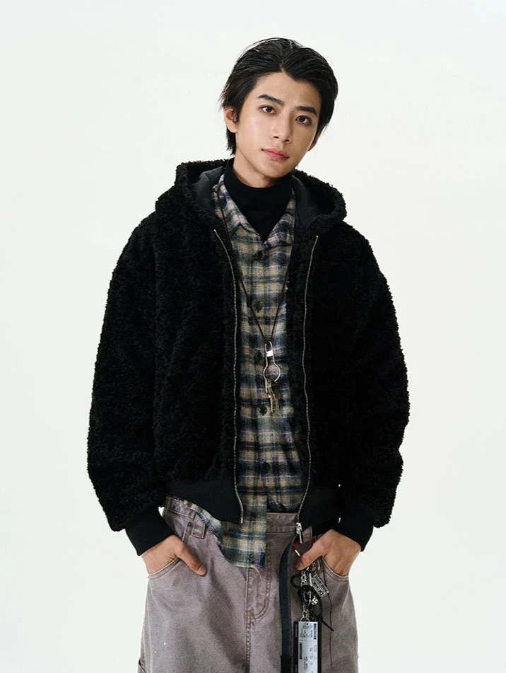 Mid-Crop Sherpa Hooded Zip Jacket - Image 7