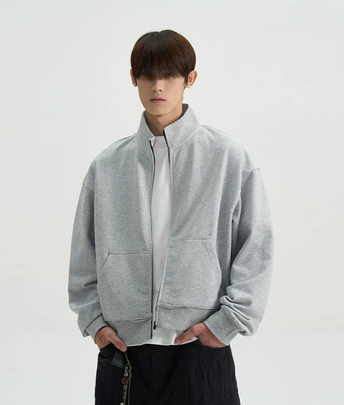 Mock Neck Drop Shoulder Zip Jacket - Image 16