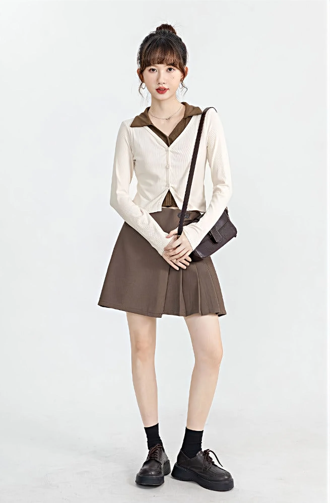 Mock Two-Piece Cropped Cardigan - Image 12