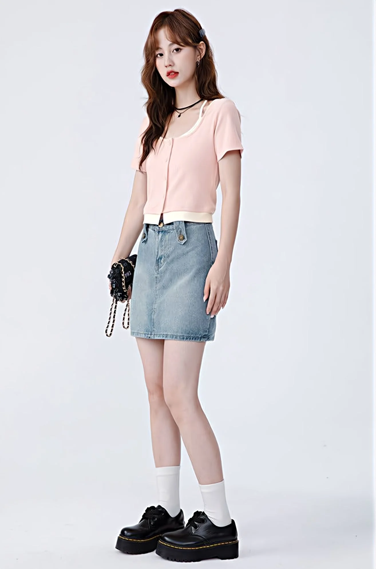 Mock Two-Piece Short Sleeve Top - Image 7