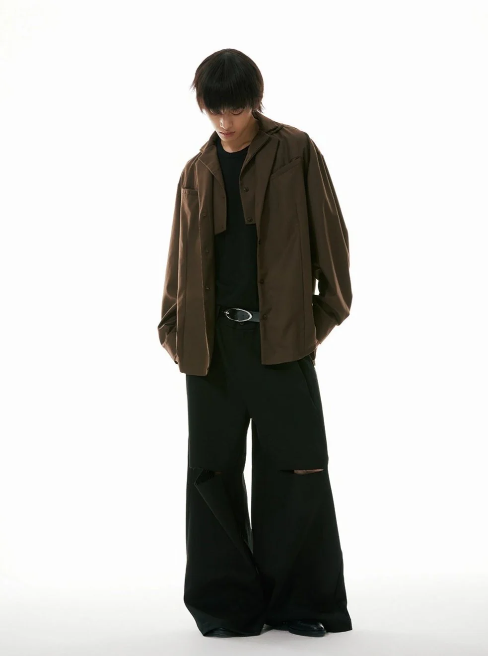 Mock Two-Piece Single Breasted Suit Jacket - Image 9