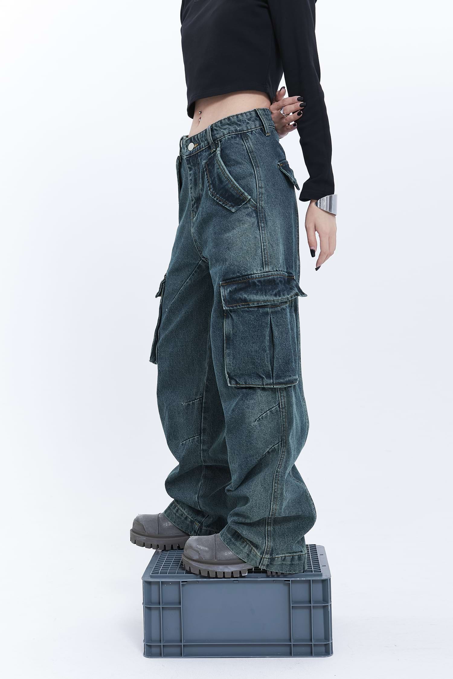 Multi Flap Pocket Jeans - Image 5