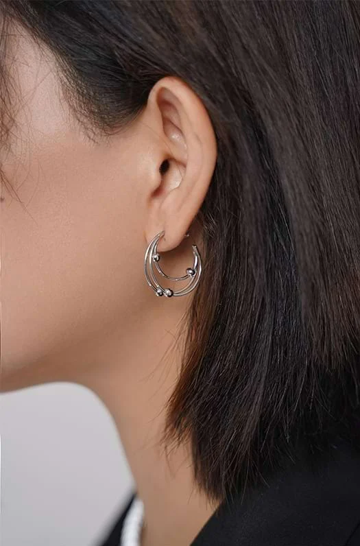 Multi-Ring Hoop Earrings - Image 4