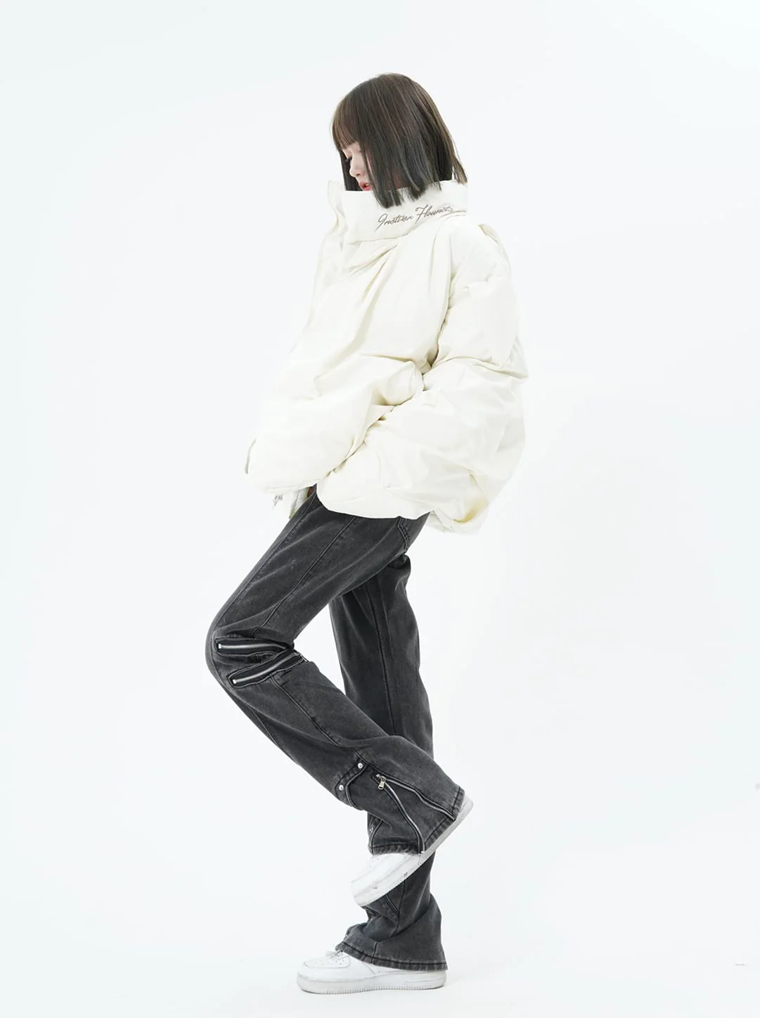 Multi Zip Button Hem Jeans - Image 10