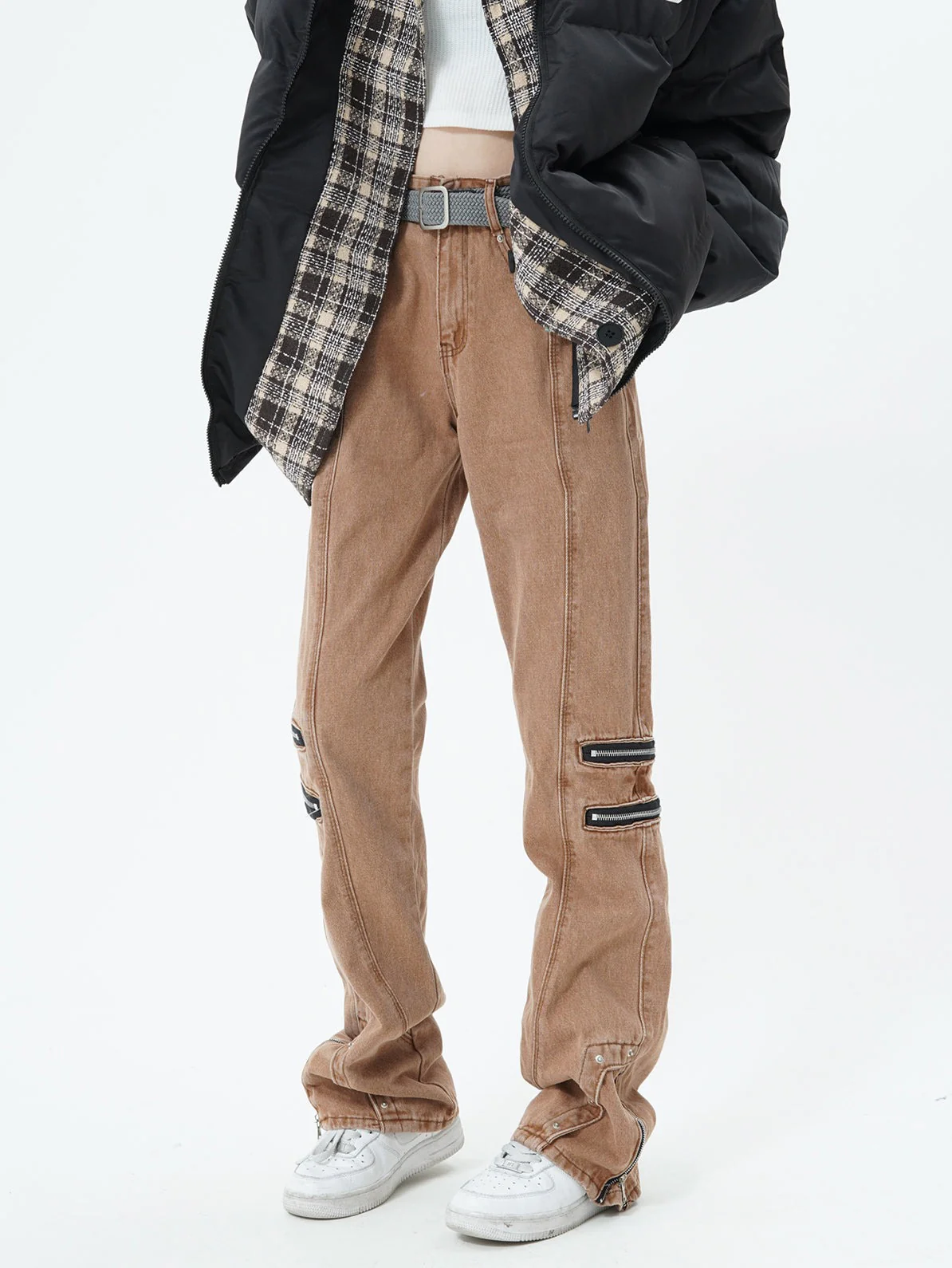Multi Zip Button Hem Jeans - Image 2
