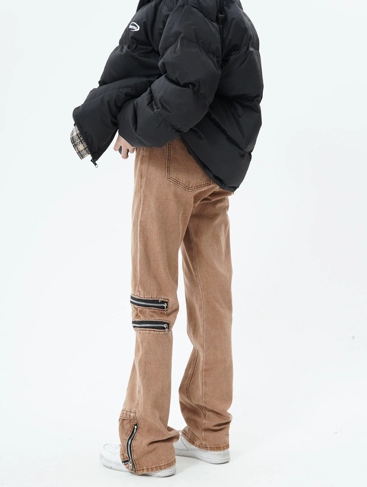 Multi Zip Button Hem Jeans - Image 3