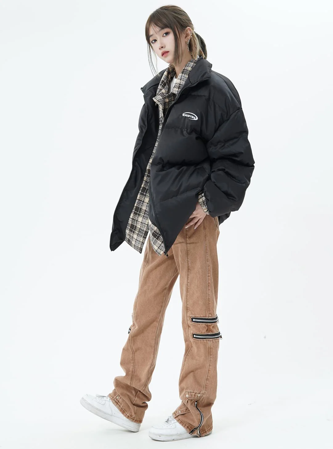 Multi Zip Button Hem Jeans - Image 4