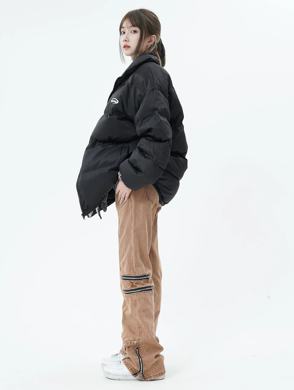 Multi Zip Button Hem Jeans - Image 5