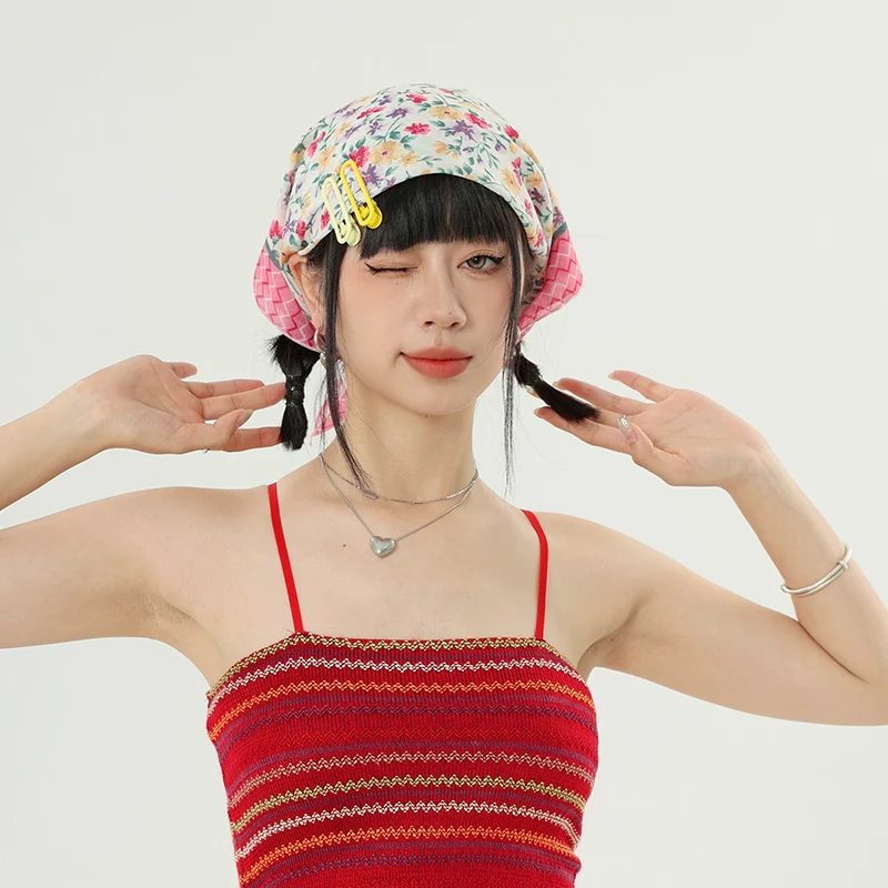 Multicolor Beach Bandana with Hair Clips - Image 6
