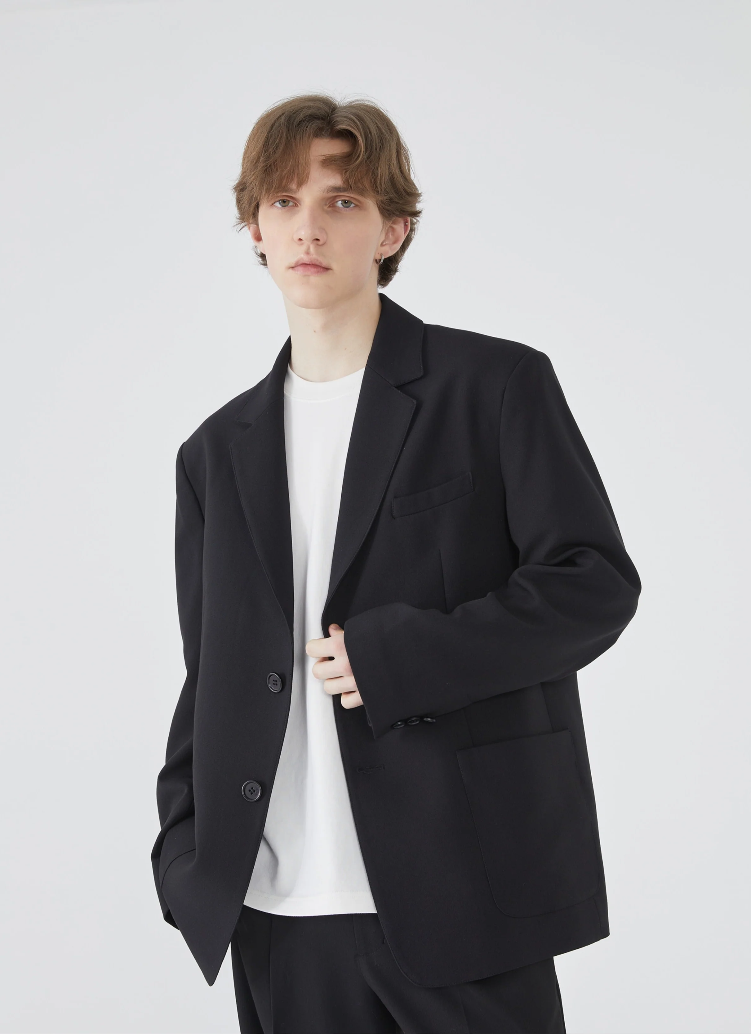 Notched Lapel Single-Breasted Blazer with Pockets - Image 7