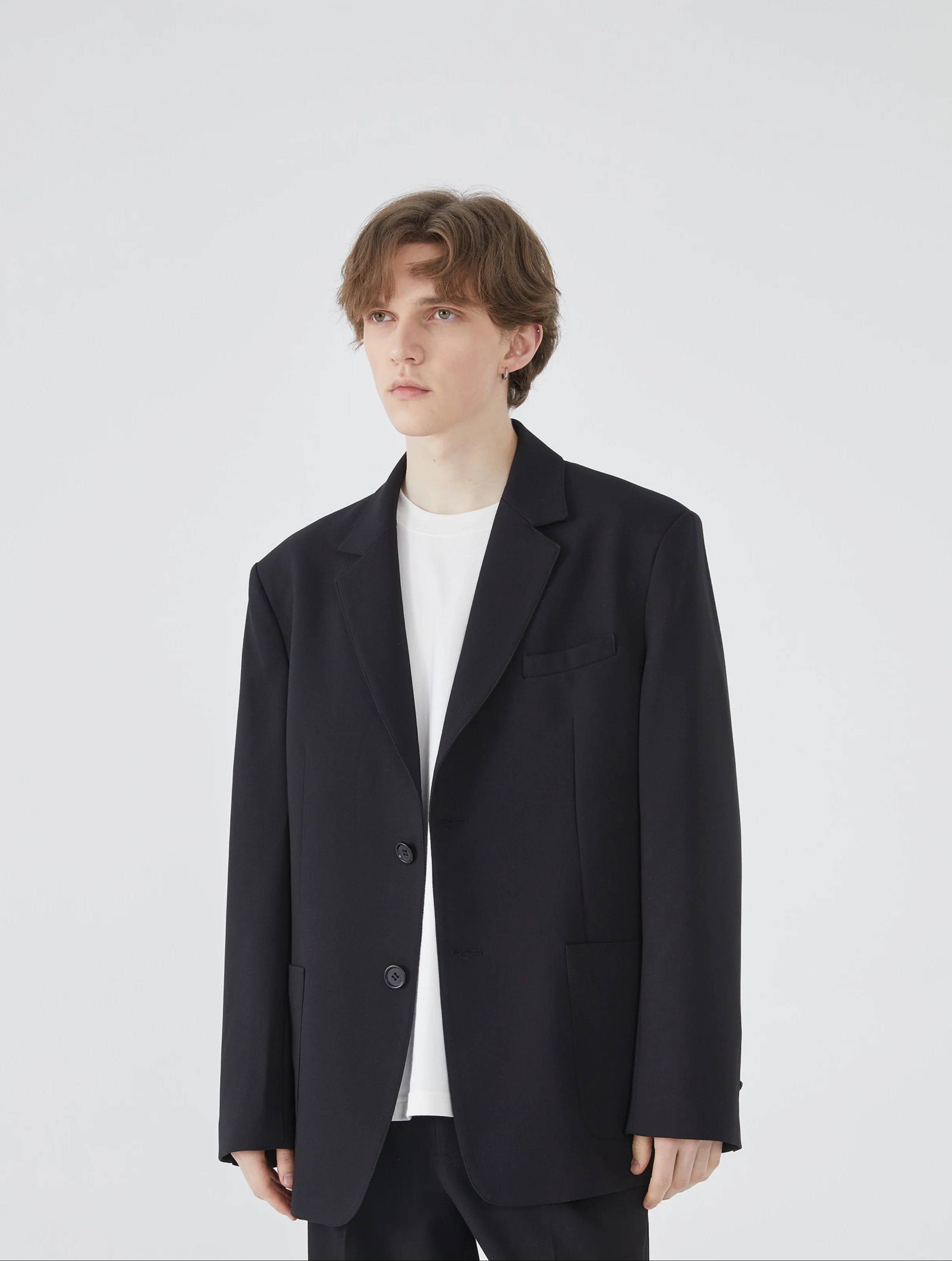 Notched Lapel Single-Breasted Blazer with Pockets - Image 8