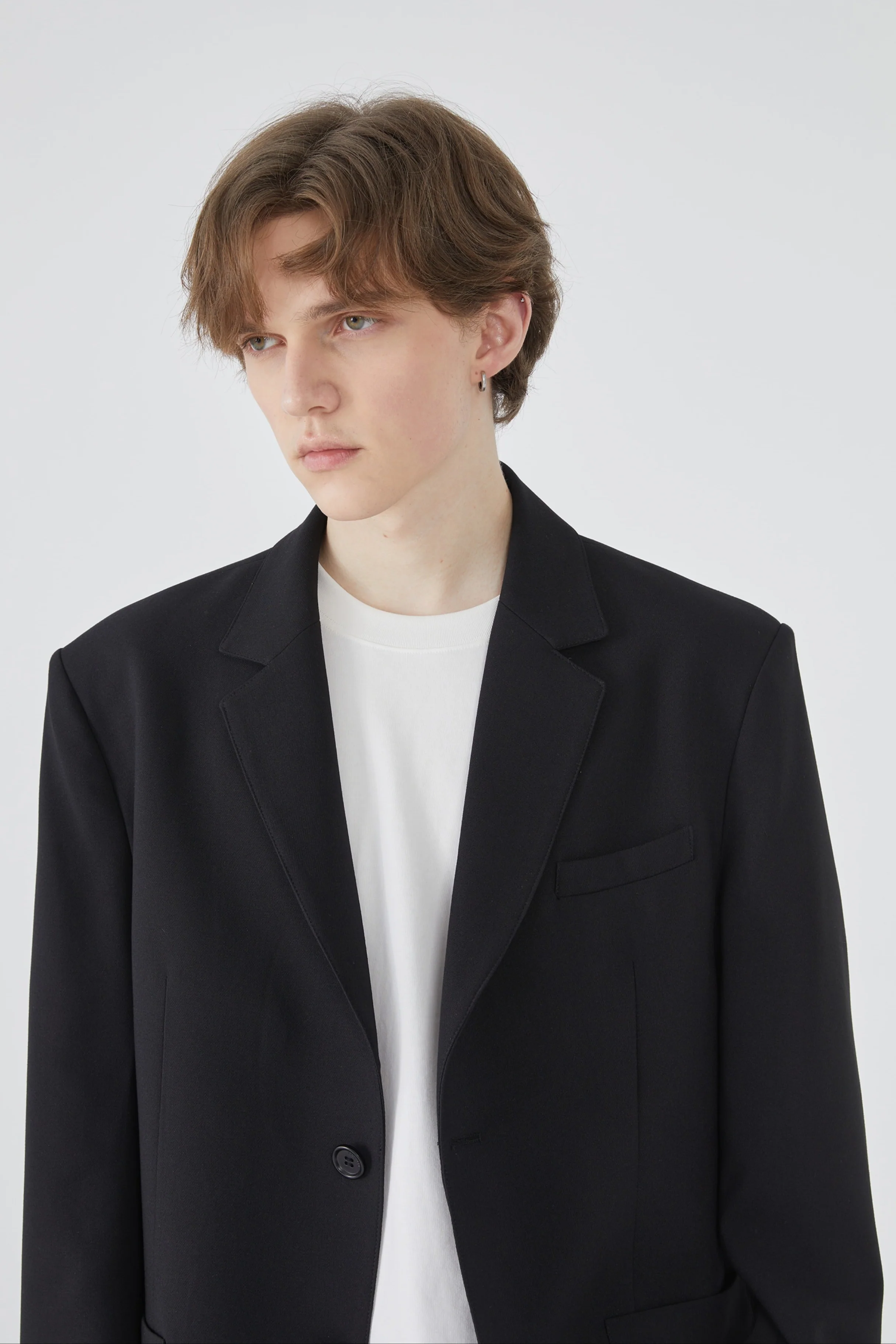 Notched Lapel Single-Breasted Blazer with Pockets - Image 9