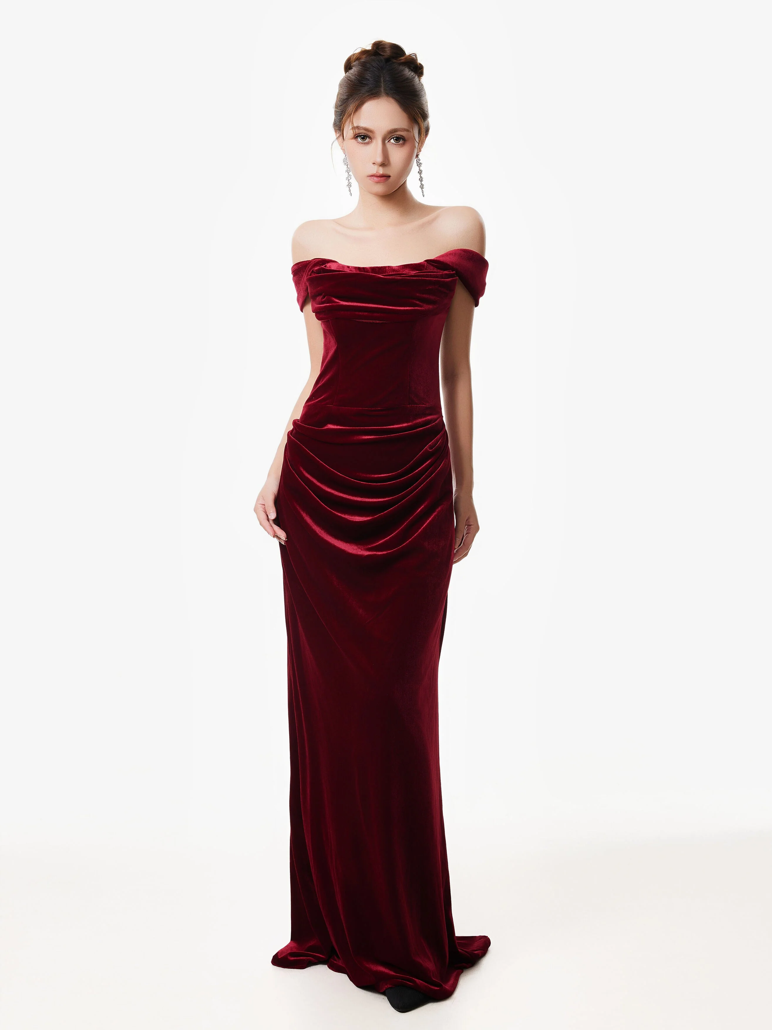 Off-Shoulder Draped Corset Evening Dress Twin Pack - Image 2