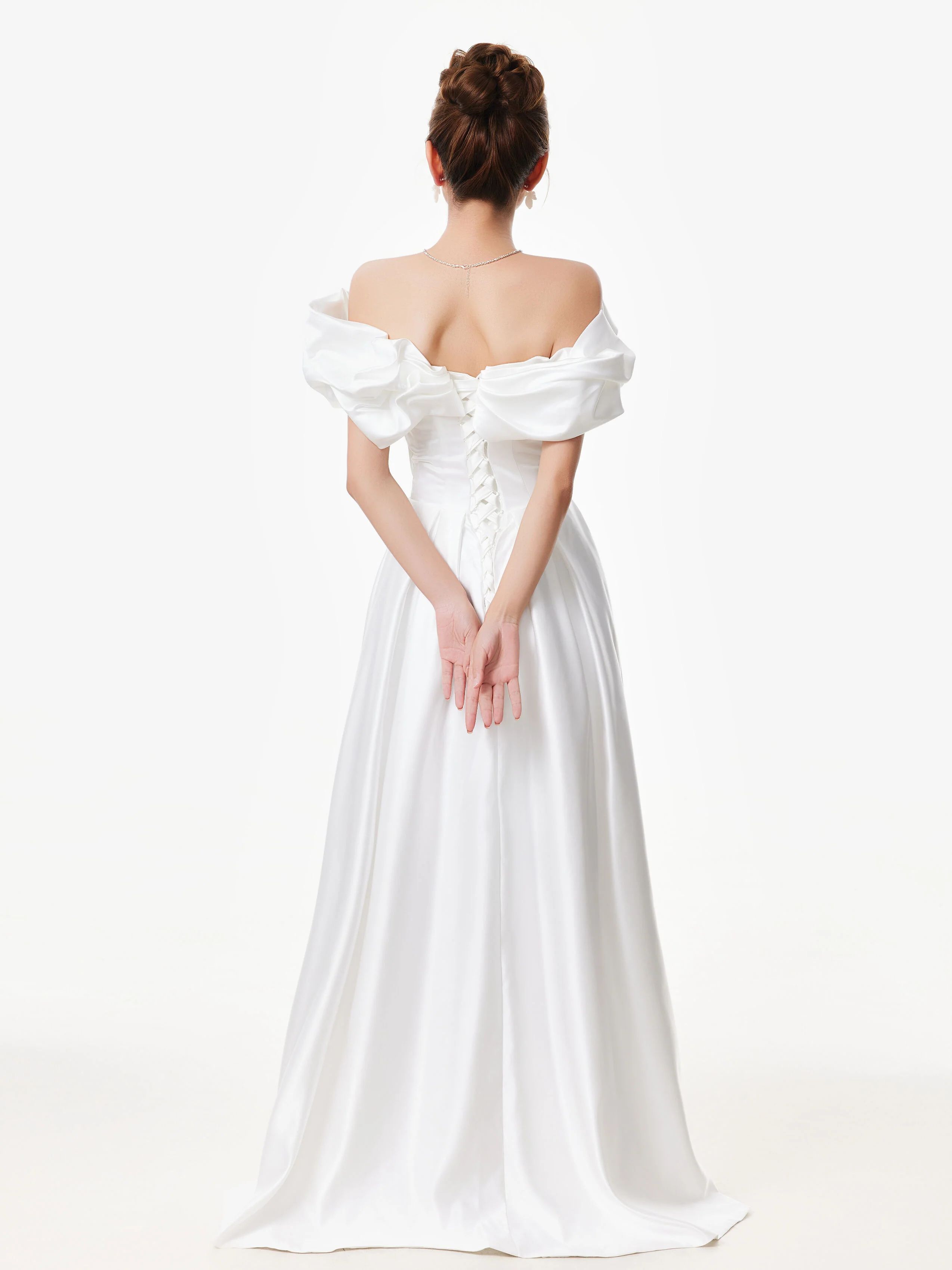 Off Shoulder Ruffle Gown with Floral Detail - Image 6