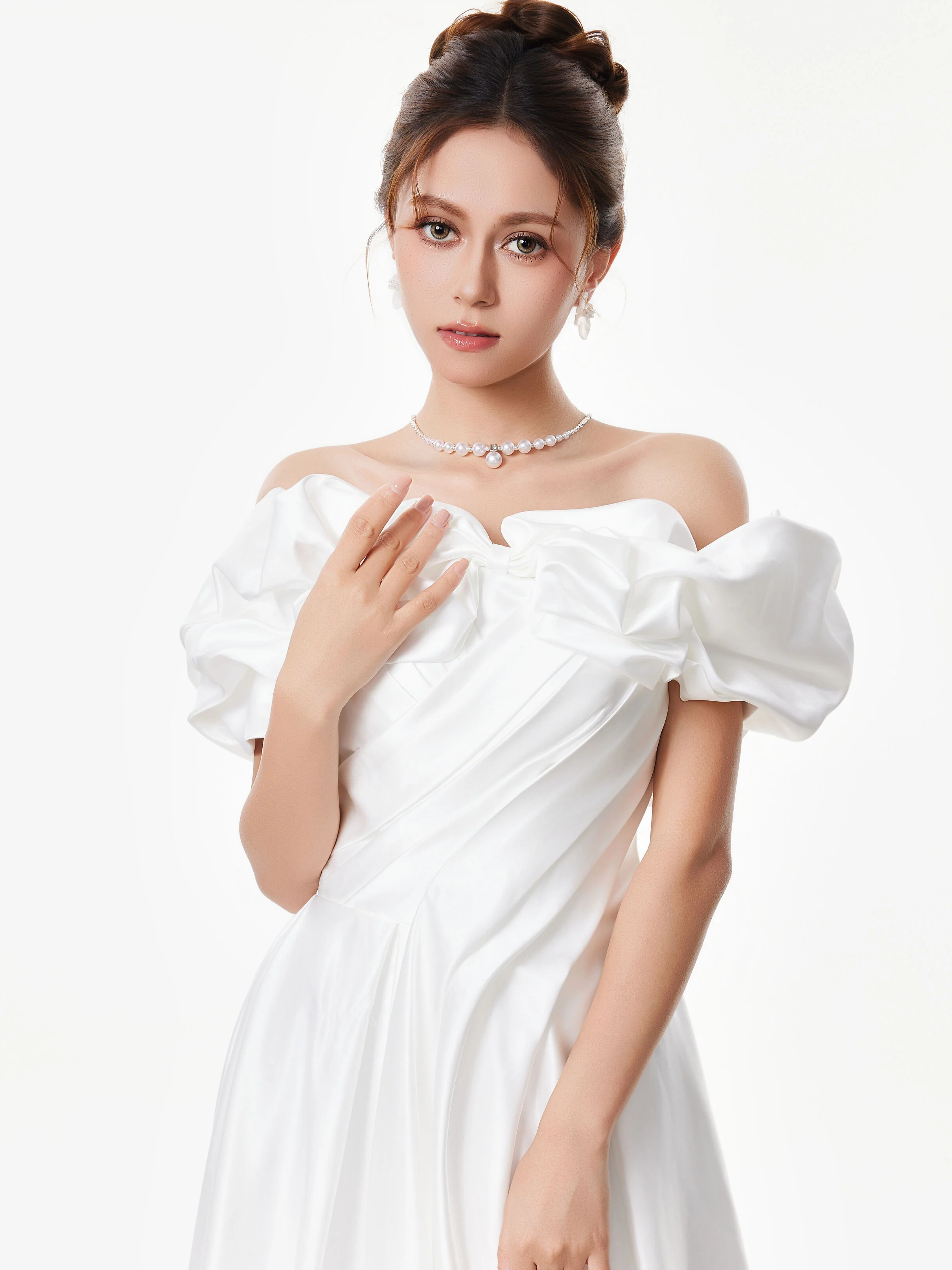 Off Shoulder Ruffle Gown with Floral Detail - Image 8