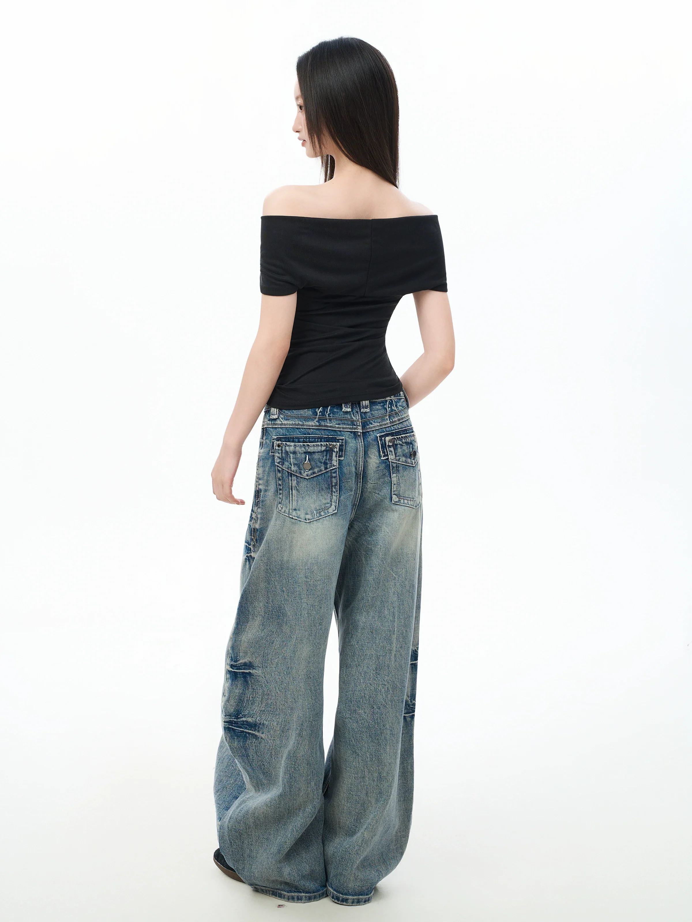 Off Shoulder Slim-Fit Twist Front Ribbed Top - Image 5