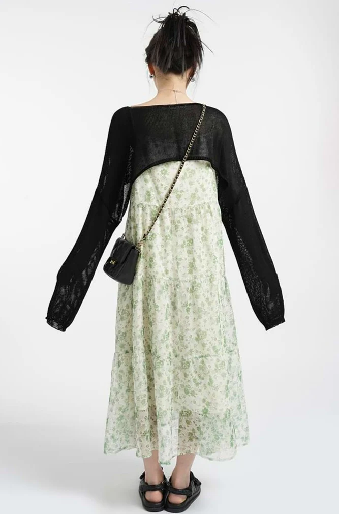 Open Knit Oversized Crop Sweater - Image 16