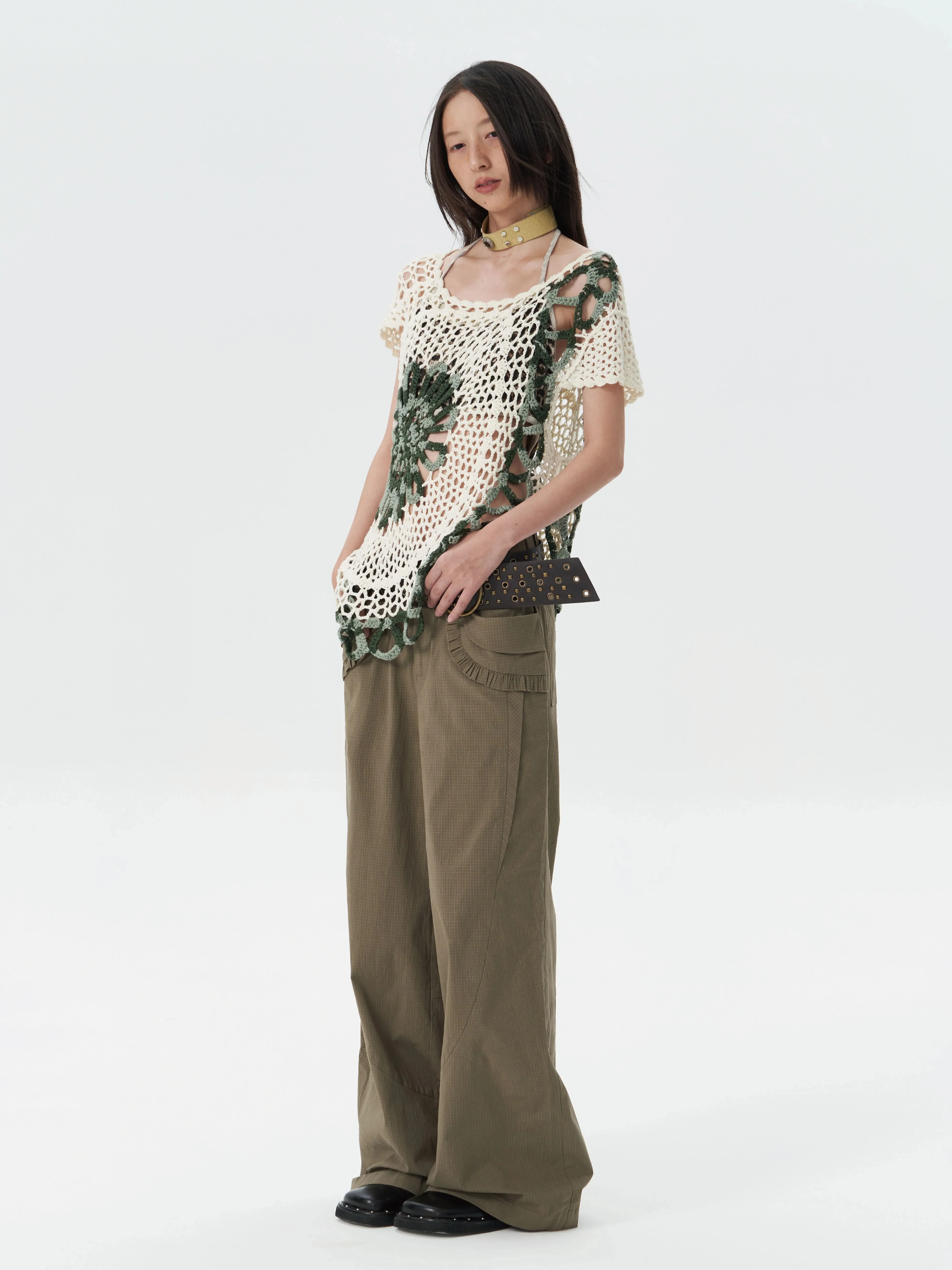 Open Knit Spiral Crochet Top - Image 5