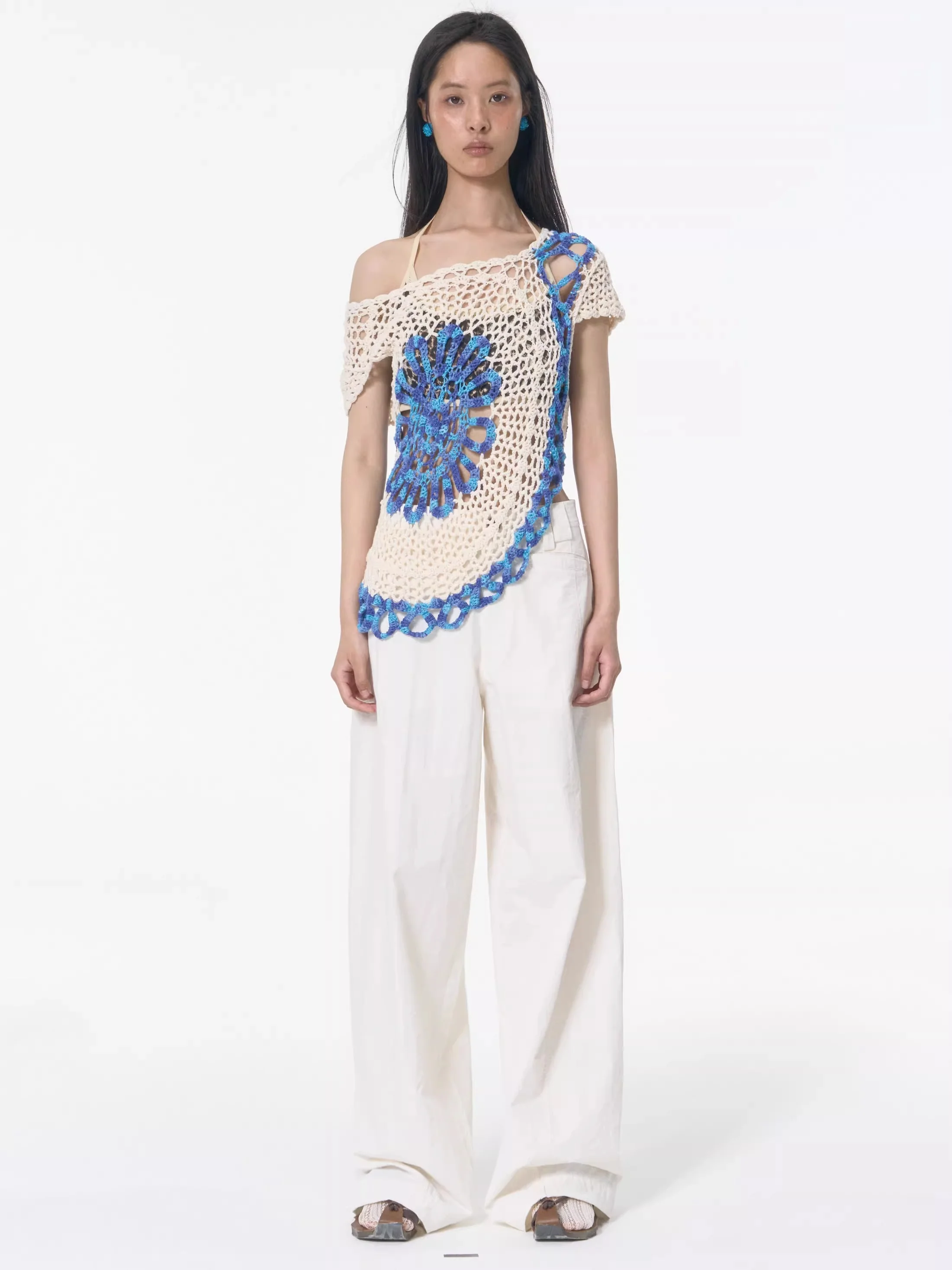 Open Knit Spiral Crochet Top - Image 7