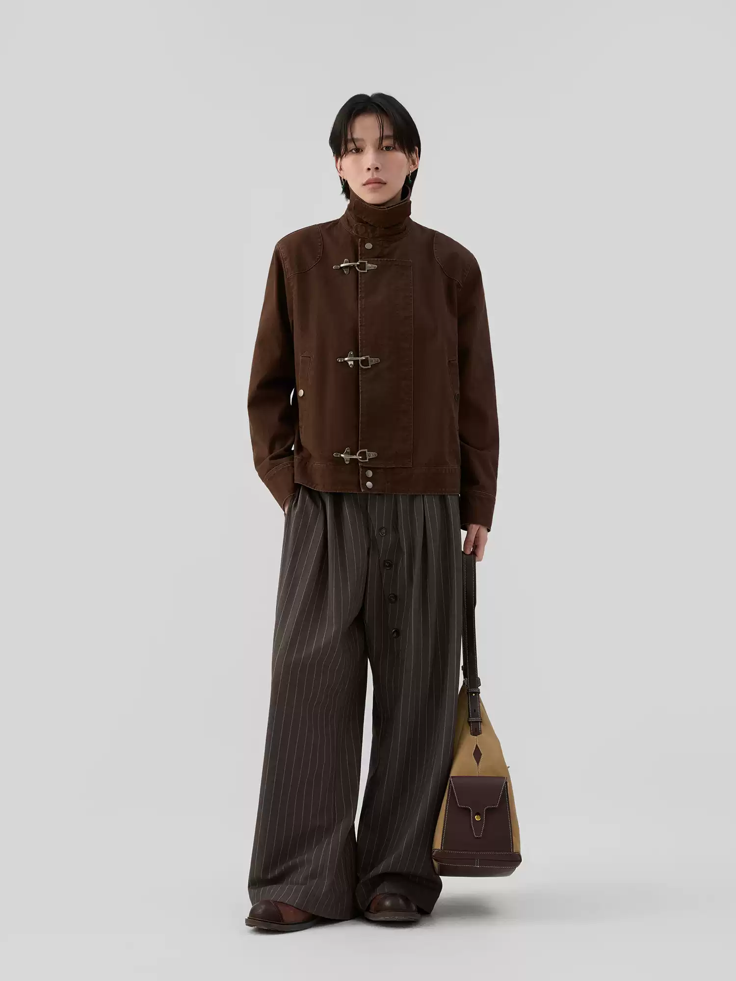 Overlap Worker Jacket with Oversized Fireman Clasps - Image 10