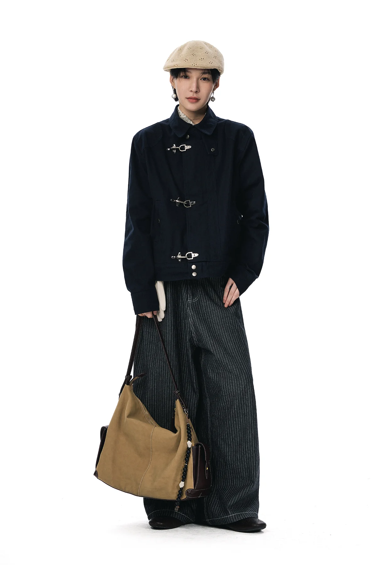 Overlap Worker Jacket with Oversized Fireman Clasps - Image 8