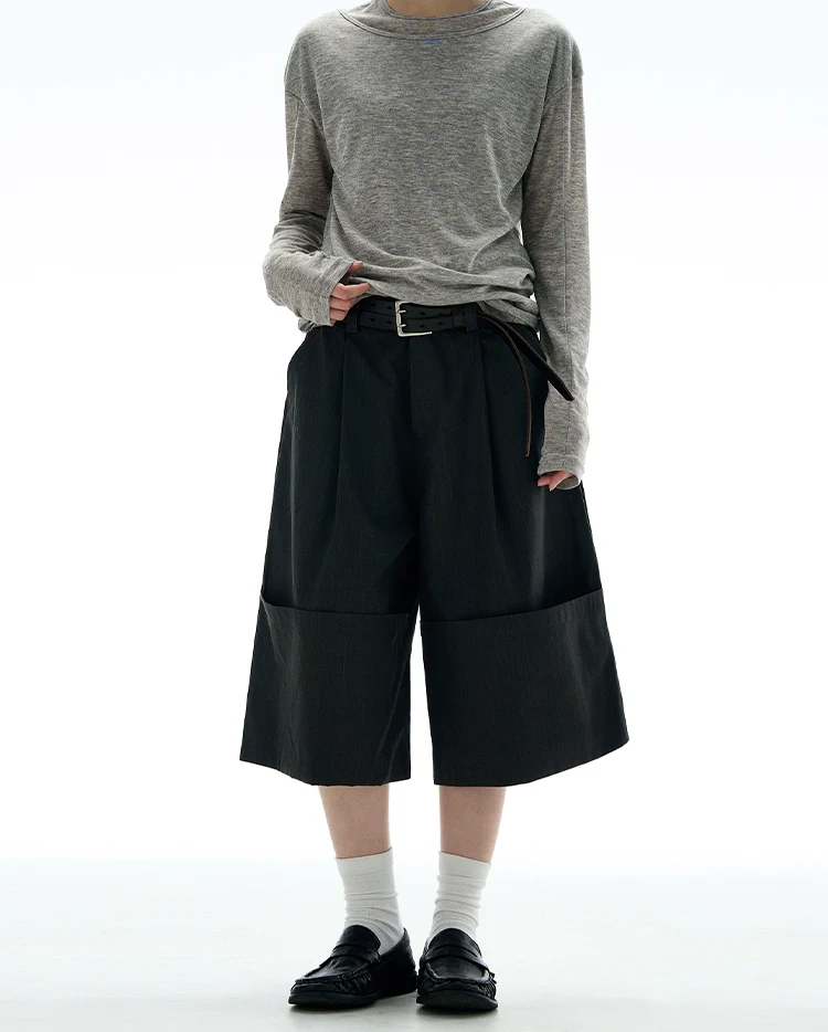 Oversized Boxy Bermuda Shorts with Deep Turn-Up Detail - Image 3