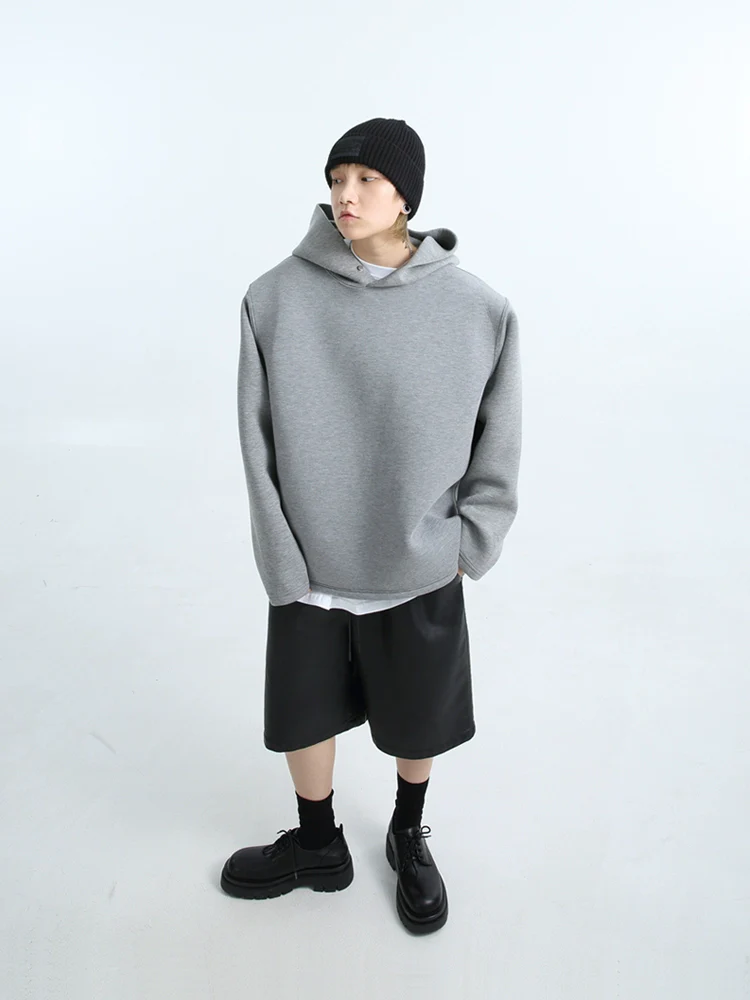 Oversized Button No-String Pullover Hoodie - Image 5