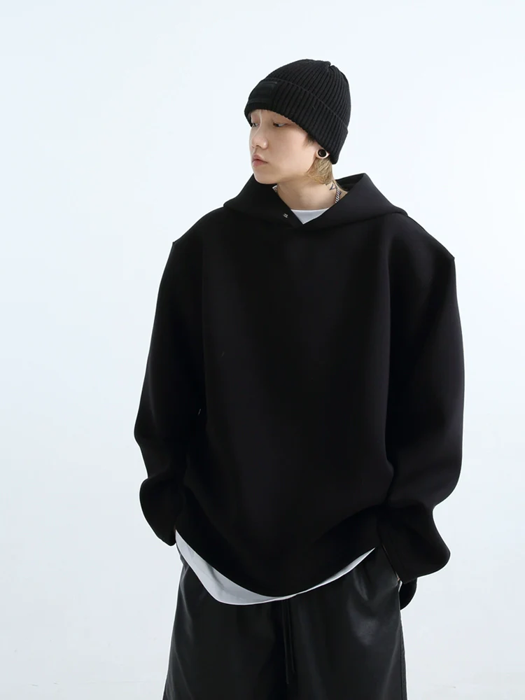Oversized Button No-String Pullover Hoodie - Image 6
