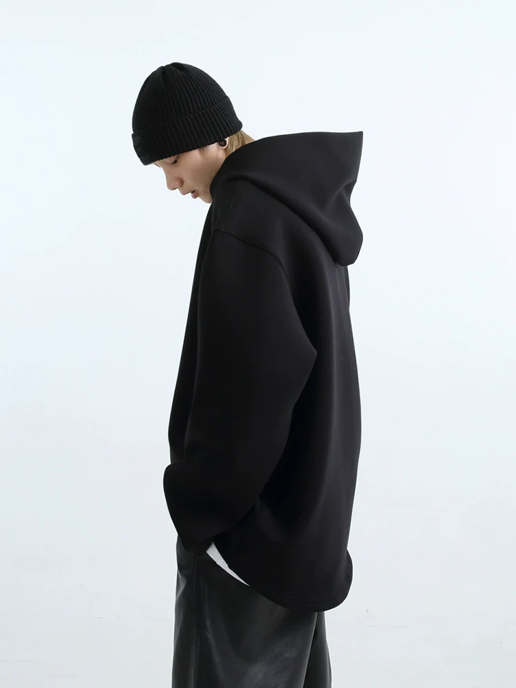 Oversized Button No-String Pullover Hoodie - Image 7