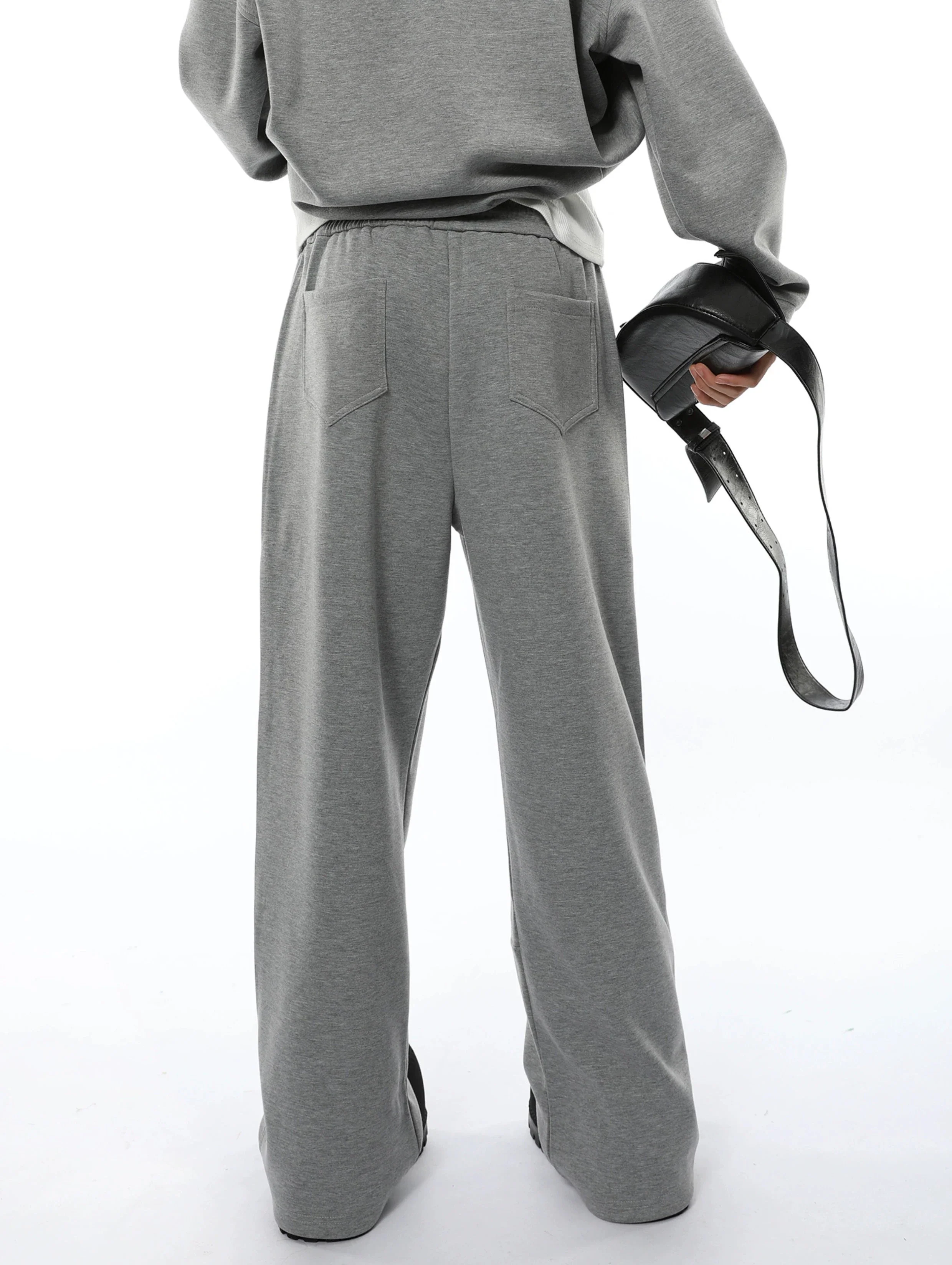 Oversized Collared V-Neck Sweatshirt and Joggers Set - Image 11