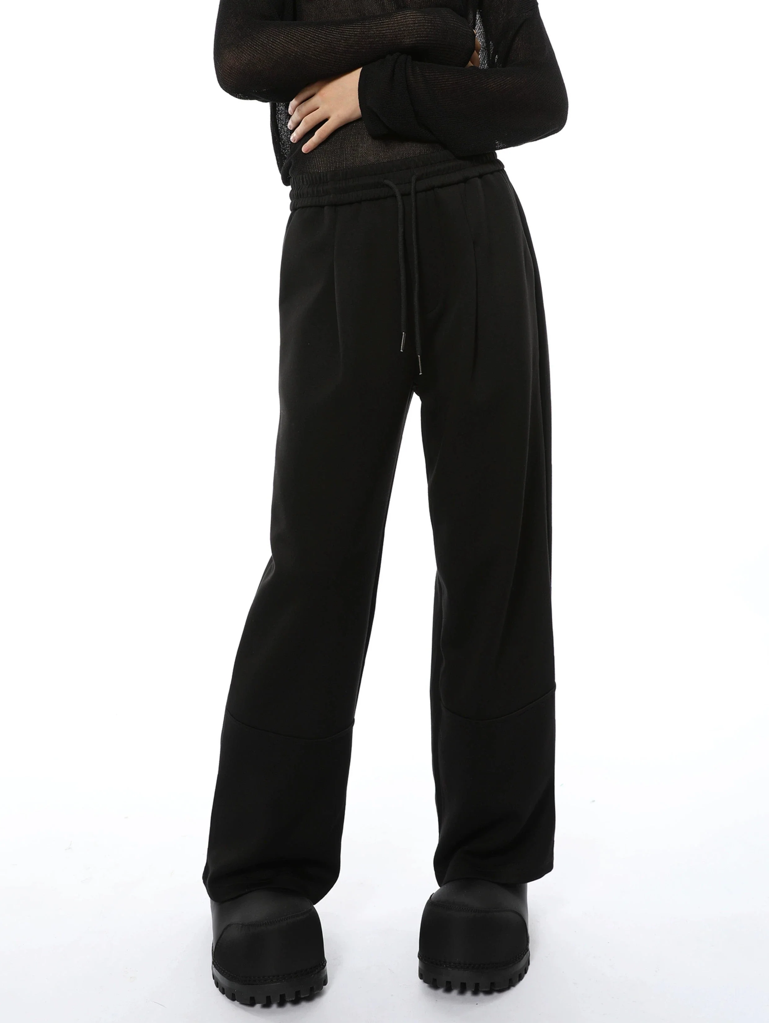Oversized Collared V-Neck Sweatshirt and Joggers Set - Image 19