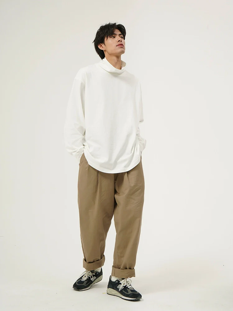 Oversized Crew Funnel-Neck Sweatshirt with Drop Shoulder - Image 17