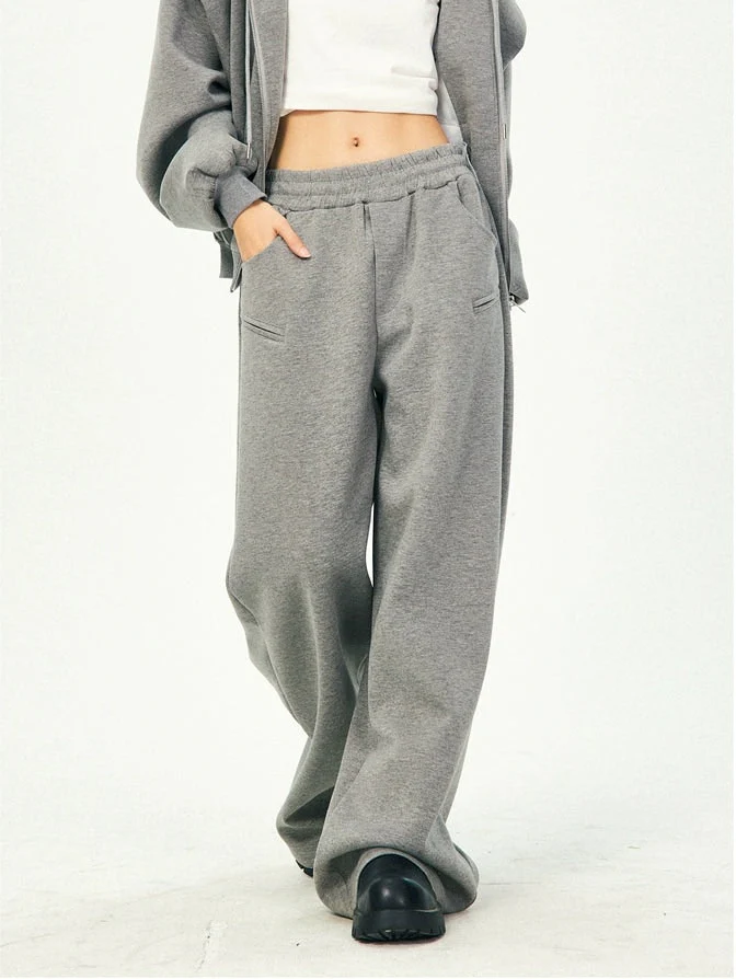 Oversized Cropped Zip Hoodie and Wide-Leg Pants Tracksuit Set - Image 32