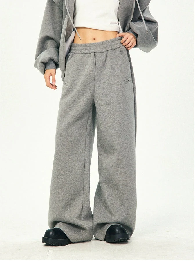 Oversized Cropped Zip Hoodie and Wide-Leg Pants Tracksuit Set - Image 36