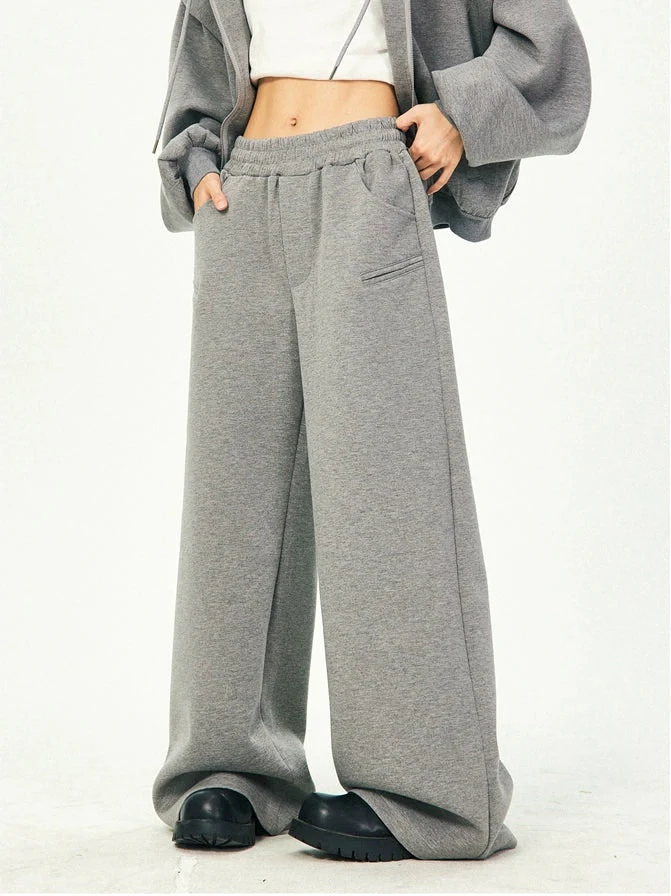 Oversized Cropped Zip Hoodie and Wide-Leg Pants Tracksuit Set - Image 37