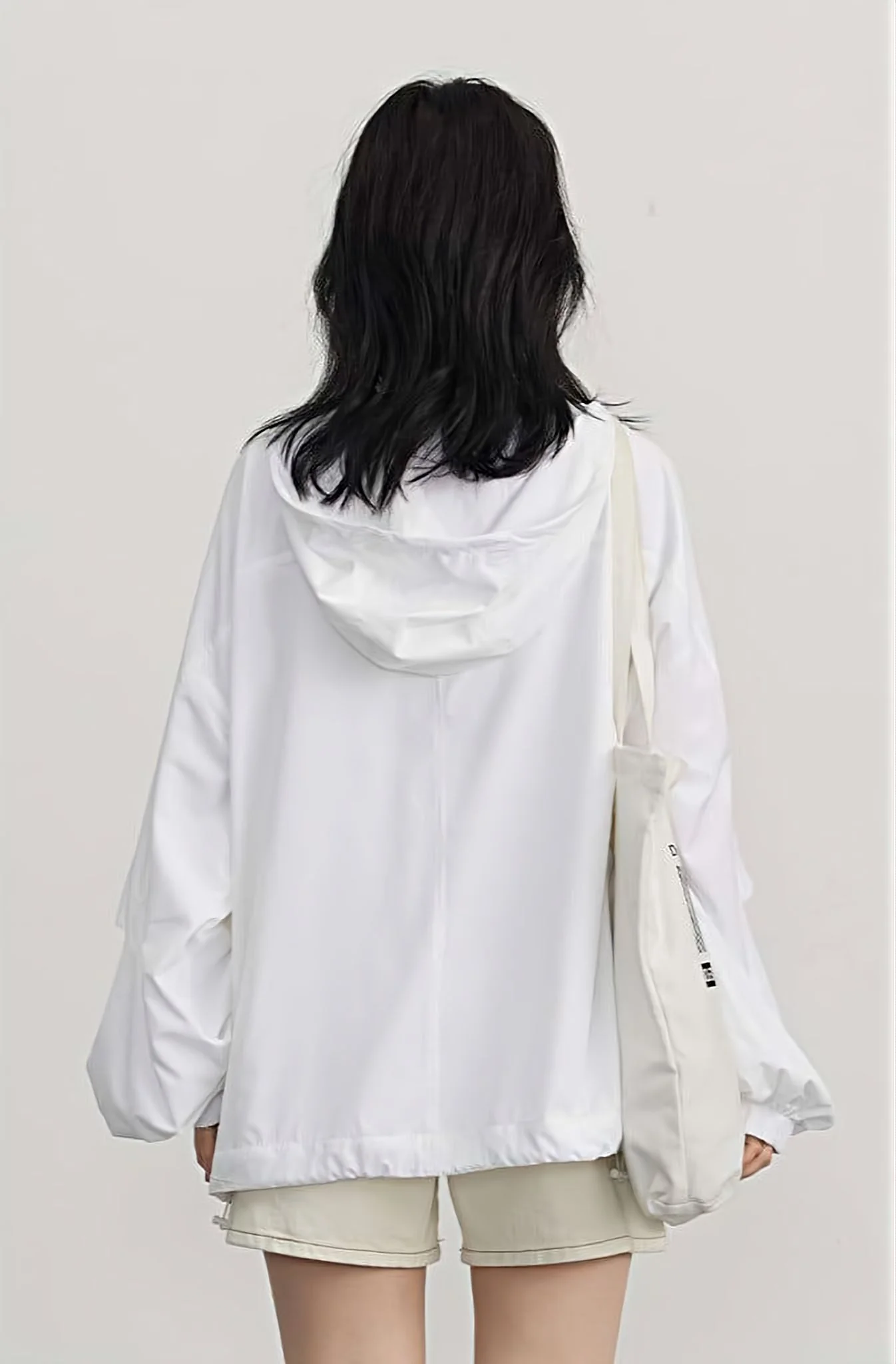 Oversized Cuff Sleeve Hooded Windbreaker - Image 12