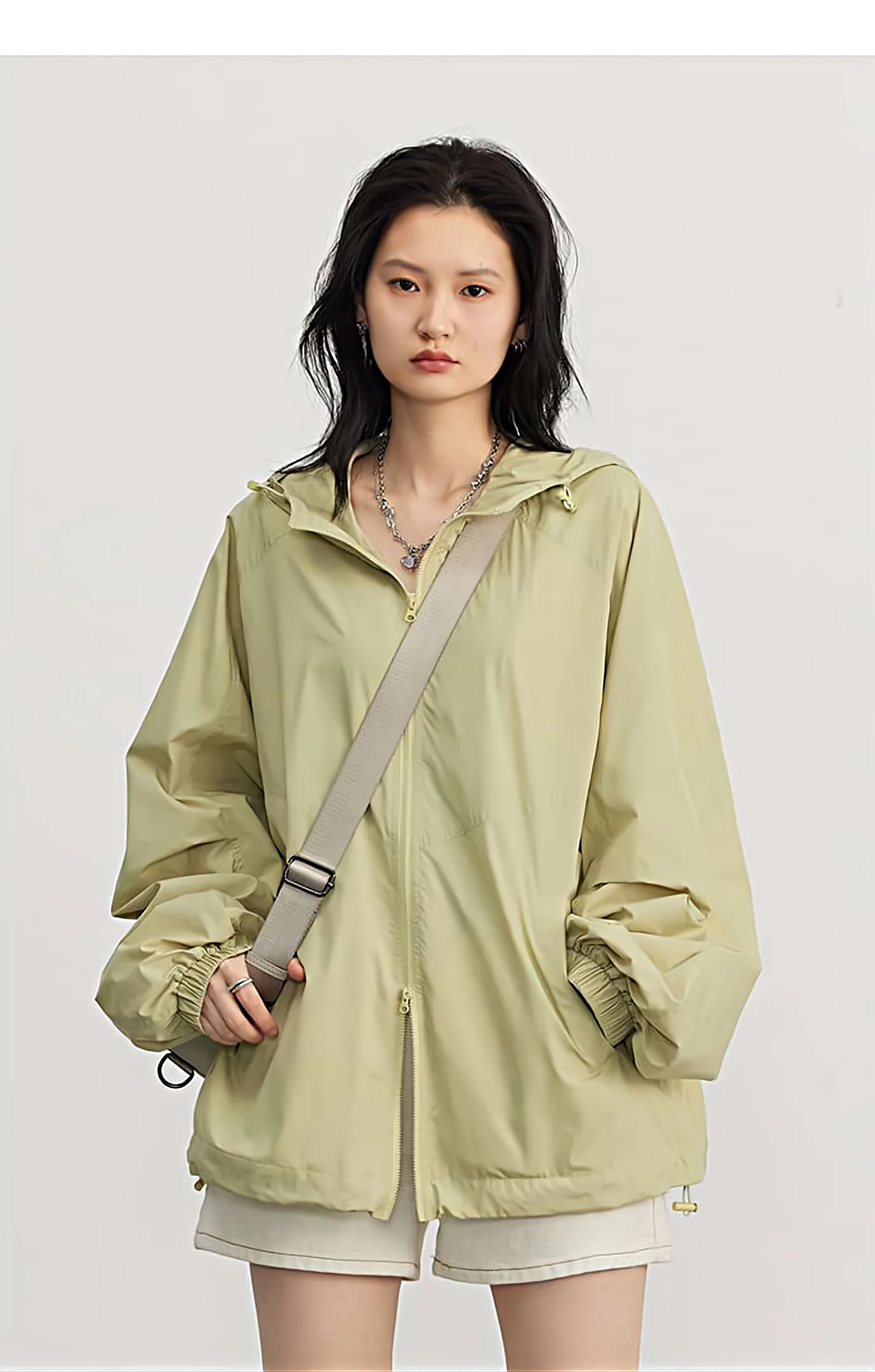 Oversized Cuff Sleeve Hooded Windbreaker - Image 5