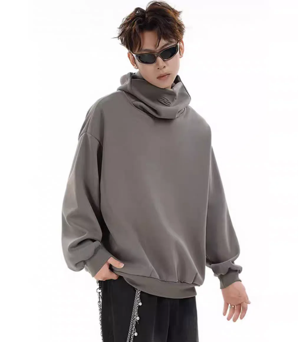 Oversized Drop Shoulder Funnel-Neck Pullover - Image 4
