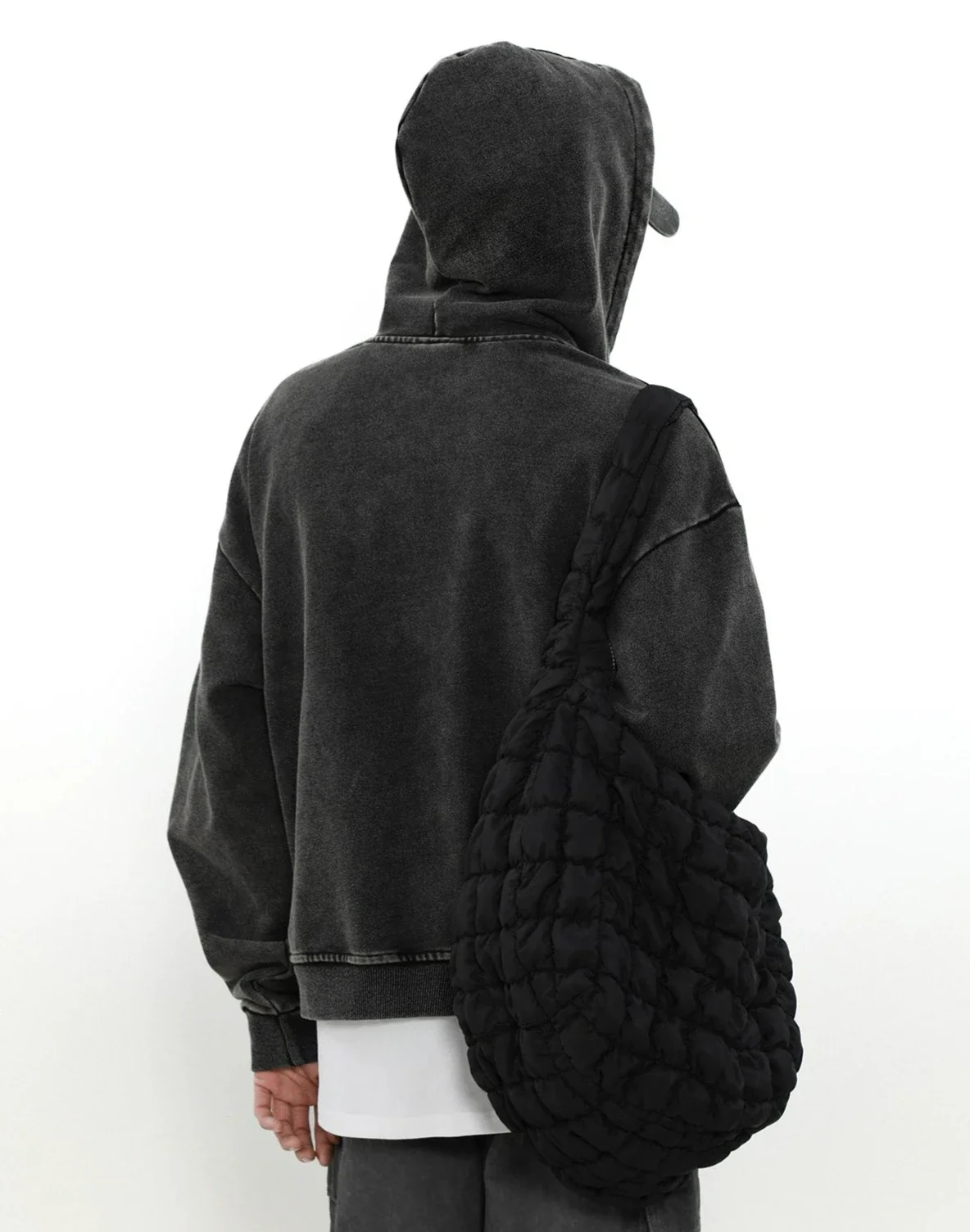 Oversized Faded Mid-Crop Boxy Zip-Up Hoodie - Image 5