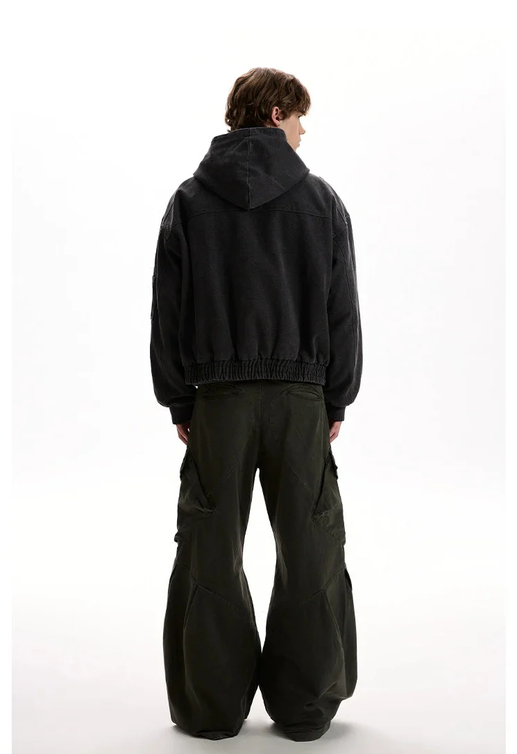 Oversized Fireman Clasp Hooded Worker Jacket - Image 12