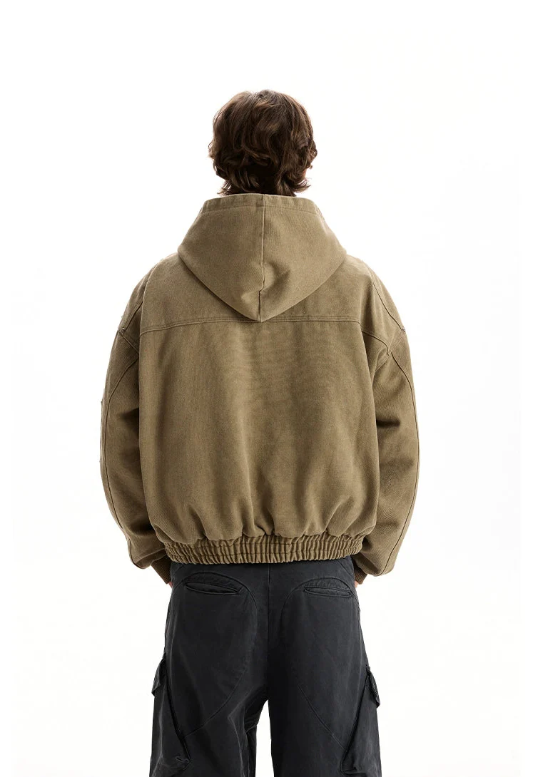 Oversized Fireman Clasp Hooded Worker Jacket - Image 5