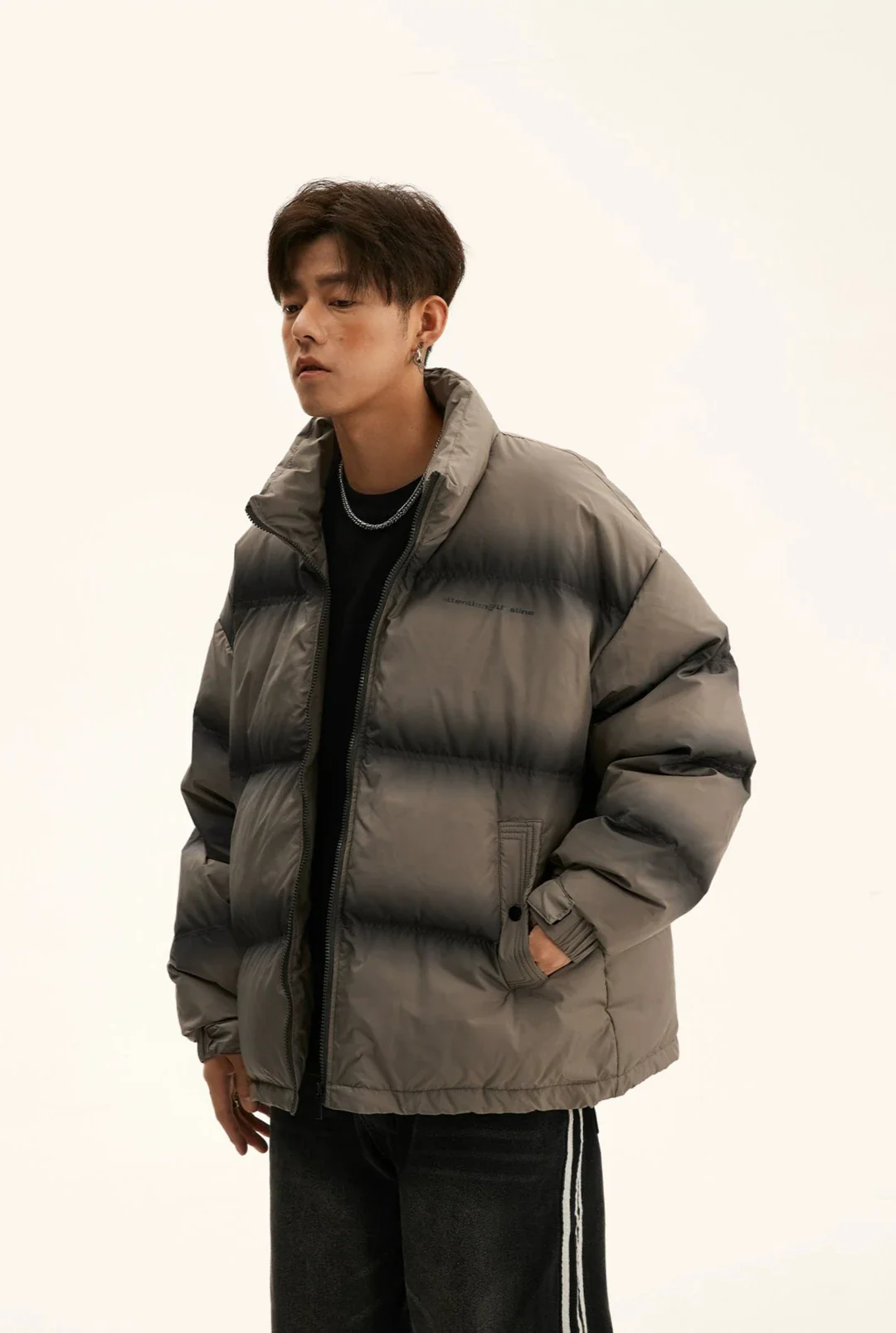 Oversized Gradient-Print Puffer Jacket - Image 3