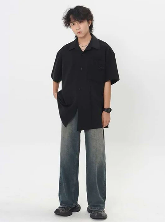 Oversized Lightweight Button Shirt with Pocket - Image 6