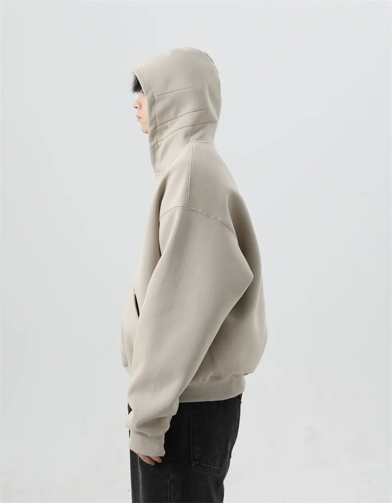 Oversized Mid-Crop Pullover Hoodie with Front Pocket - Image 5