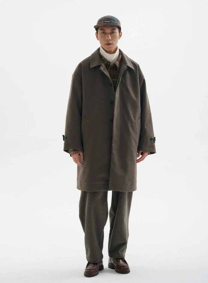 Oversized Mid Length Coat with Adjustable Cuff - Image 4