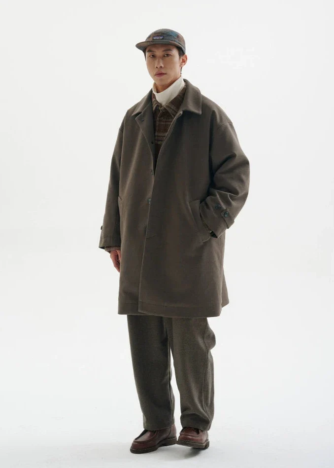 Oversized Mid Length Coat with Adjustable Cuff - Image 5